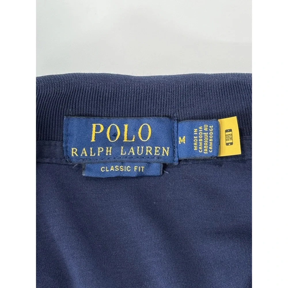 Polo Ralph Lauren Polo Shirt Men's M Blue Classic Fit 100% Cotton Jersey Preppy